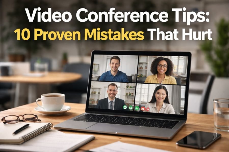 Video Conference Tips: 10 Proven Mistakes That Hurt “video conference tips showing common mistakes in virtual meeting setup”
