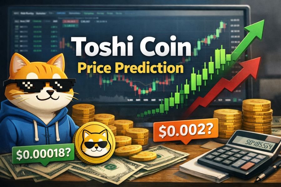 Toshi Coin Price Prediction: The Shocking Truth Behind the Hype, Hidden Risks, and Future Boom Potential Toshi coin price prediction concept image showing crypto chart, rising trend, coins, and market analysis in a simple realistic style